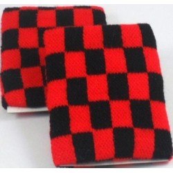 Black and Red Chequered Board Design Sweatband Armband