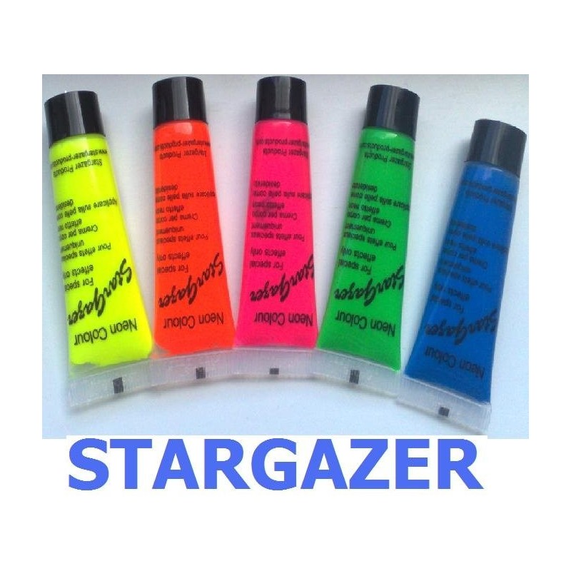 Set di cinque colori reattivi UV per viso e corpo Stargazer