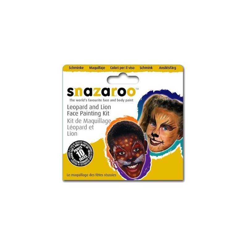 Snazaroo Face Painting Kit For Ten Faces - Leopard and Lion