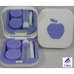 Violet Apple Design Contact Lens Travel Kit With Mirror