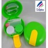 Round Green Contact Lens Mirror Case Ideal Travel Kit