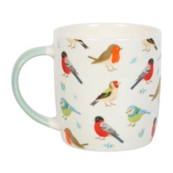 Keramiktasse mit britischen Gartenvögeln