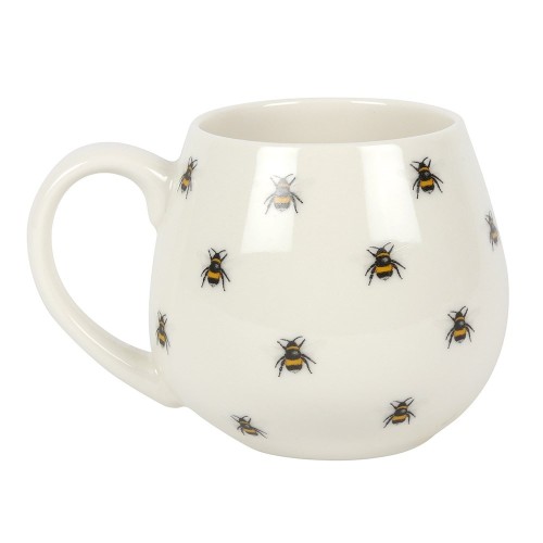 Abgerundete Tasse mit Bienenmuster