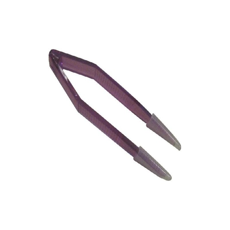 Pincettes violettes pour manipuler les lentilles de contact