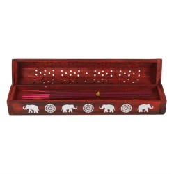 Elephant Wooden Rosewood Incense Box Set