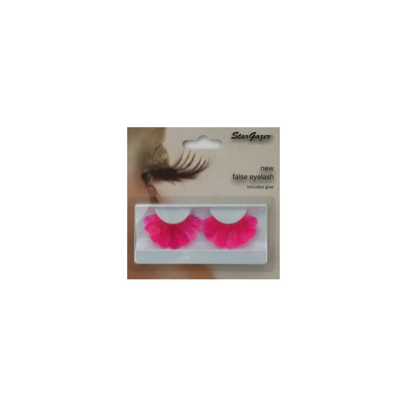 Stargazer wiederverwendbare künstliche Wimpern, leuchtend rosa, dicke Federn, 46