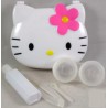 Kit de voyage de trempage pour stockage de lentilles de contact Hello Kitty blanc