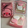 Kit de viaje para remojo y almacenamiento de lentes de contacto Lovely Pink Pig