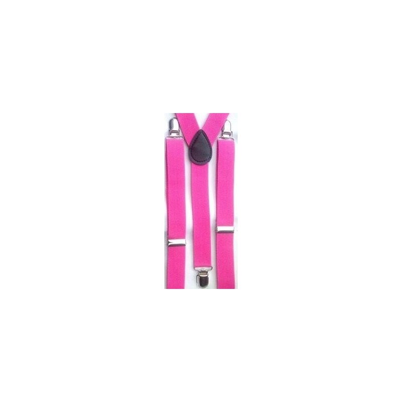 Unisex Plain Hot Pink 25mm Fashion Braces