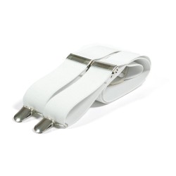 Unisex Plain White 38mm Fashion Braces
