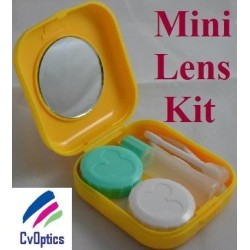 Kit de voyage pour lentilles de contact jaunes, mini rangement pour lentilles de contact