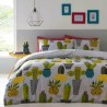 Double Size Potted Cactus Design Reversible Duvet Cover & Matching Pillowcases