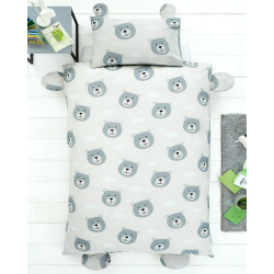 Single Size 3D Teddy Bear Reversible Design Duvet Cover & Matching Pillowcase