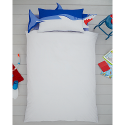 Single Size 3D Shark Fin Reversible Design Duvet Cover & Matching Pillowcase