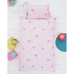 Single Size 3D Pink Flamingo Reversible Design Duvet Cover & Matching Pillowcase