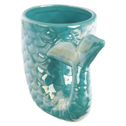 Enchanted Seas 3D Turquoise Teal Iridescent Mermaid Tail Mug