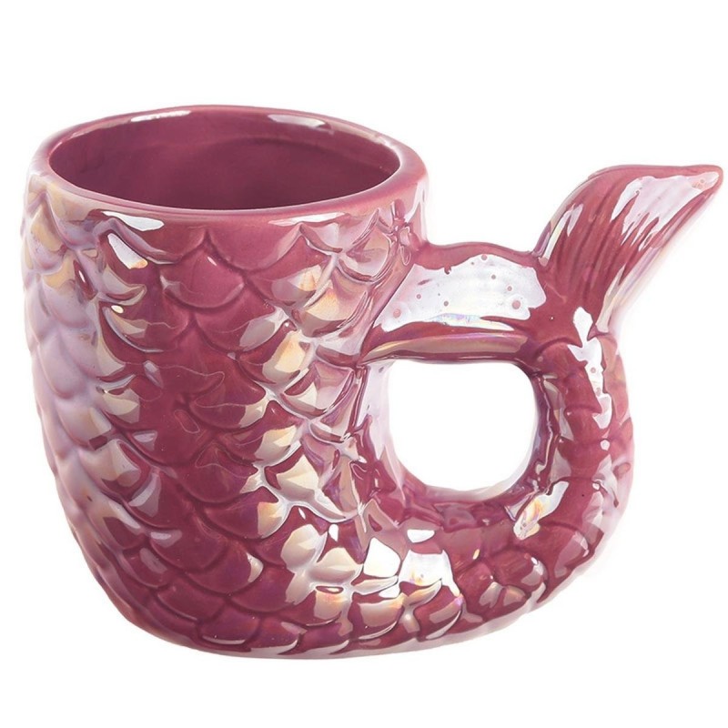 Enchanted Seas 3D Pink Lila schillernde Meerjungfrauenschwanz-Tasse