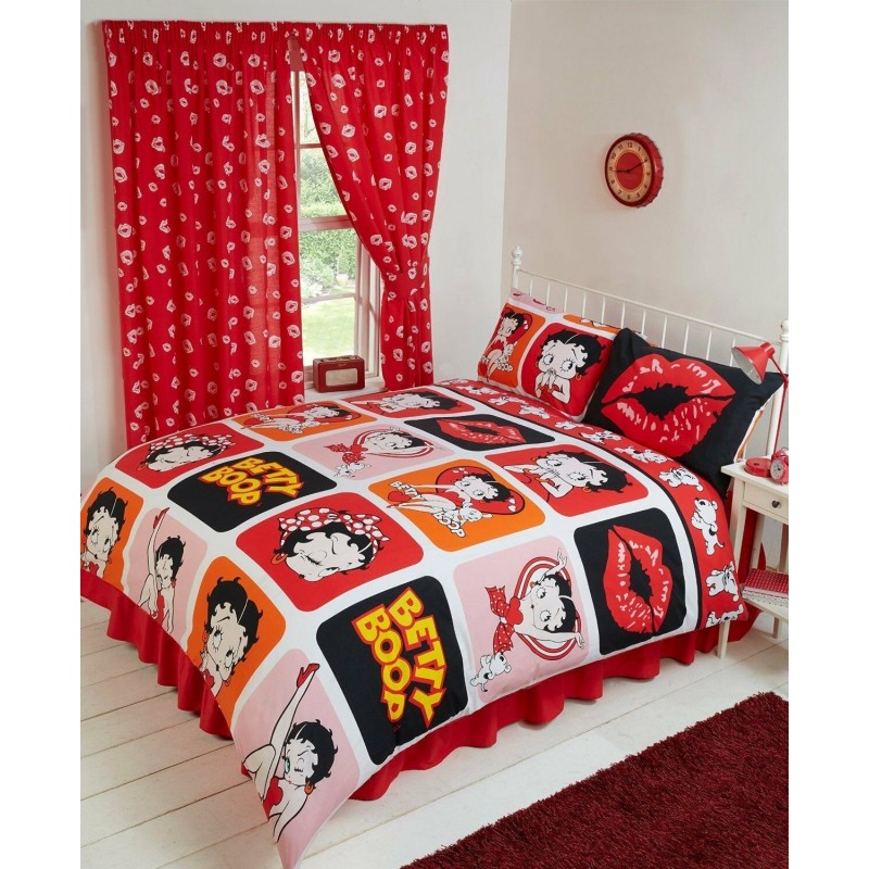 Double Size Official Betty Boop Picture Perfect Design Duvet Cover & Matching Pillowcases