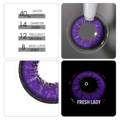FreshLady Lentes de Contacto de Color Púrpura Misterio Anual