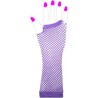 Two Long Neon Fishnet Fingerless Gloves one size - Purple