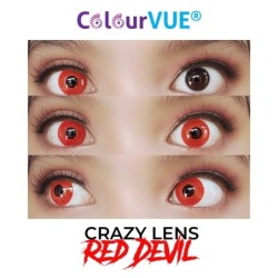 ColourVUE Lentes de contacto de color Red Devil Block Halloween de 1 día de uso