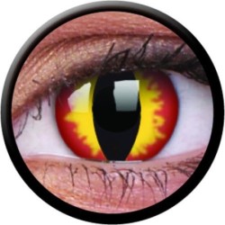 ColourVUE 1 Tag farbige Kontaktlinsen „Dragon Eyes Rot Gelb Halloween“.