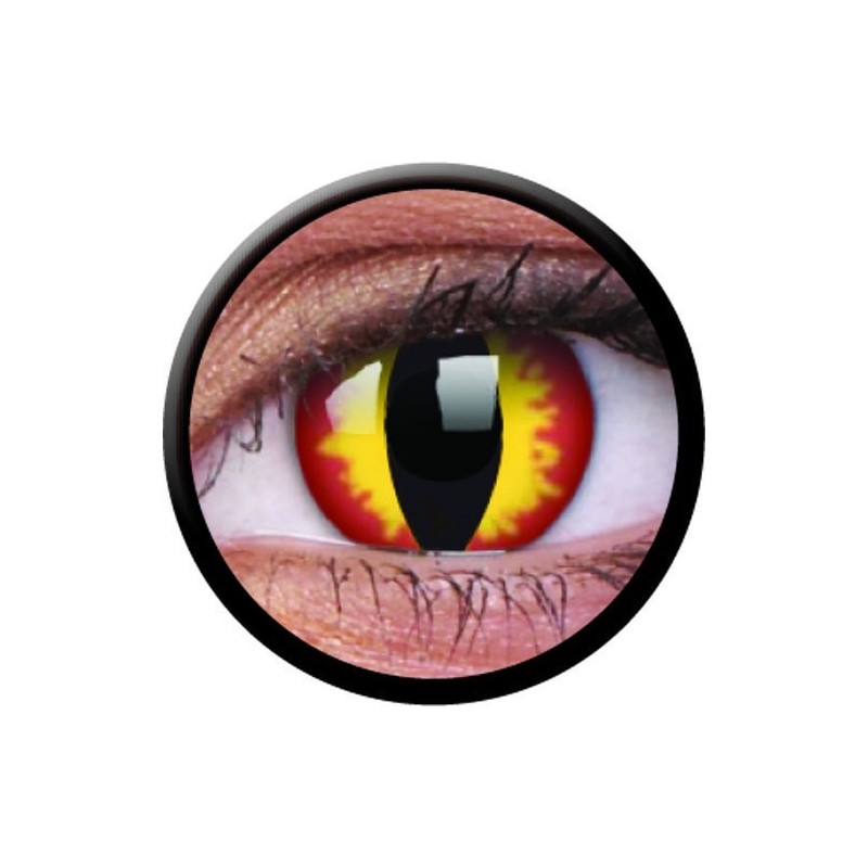 ColourVUE 1 Tag farbige Kontaktlinsen „Dragon Eyes Rot Gelb Halloween“.