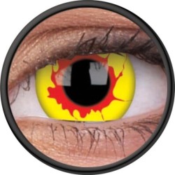 ColourVUE 1-Tages-Nutzung der farbigen Reignfire Yellow Red Crazy Halloween Kontaktlinsen