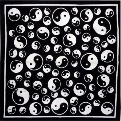 Black and White (Black Base) Yin Yang Bandana 100% Cotton