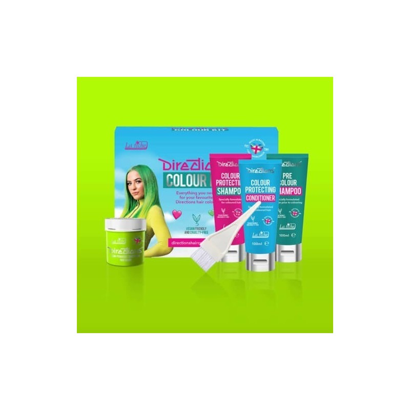 Directions Fluorescent Green Hair Colour Kit