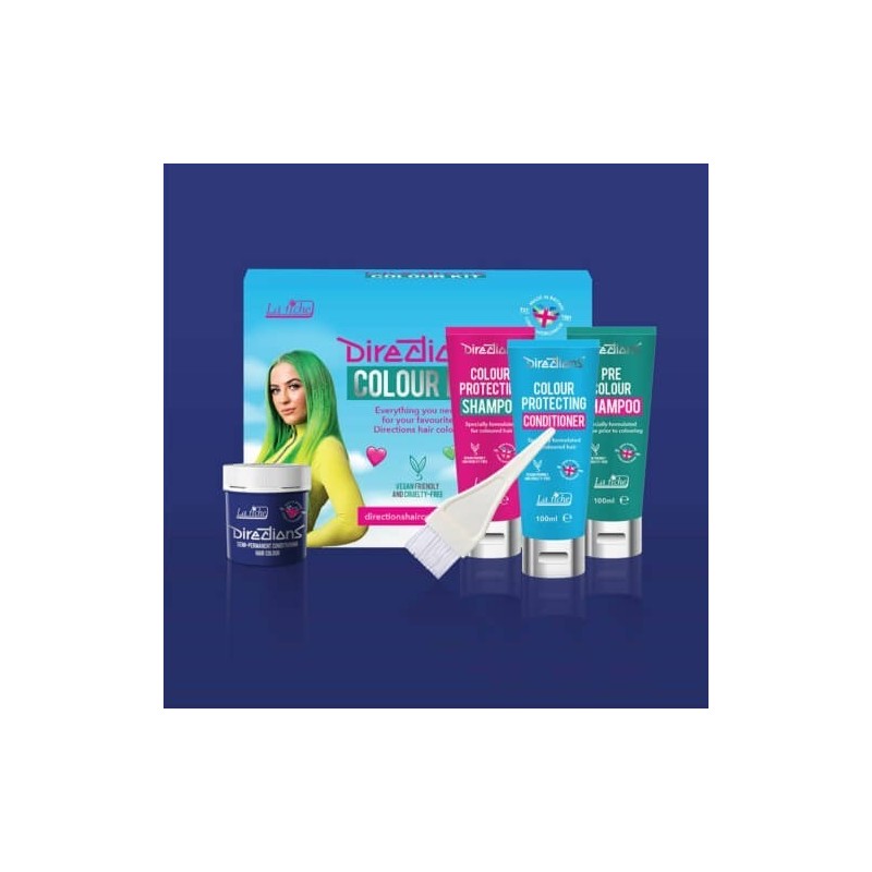 Instrucciones Kit de color de cabello azul neón