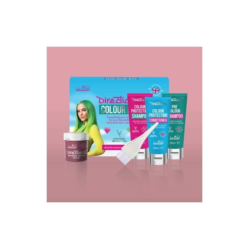 Istruzioni Kit colore per capelli rosa pastello