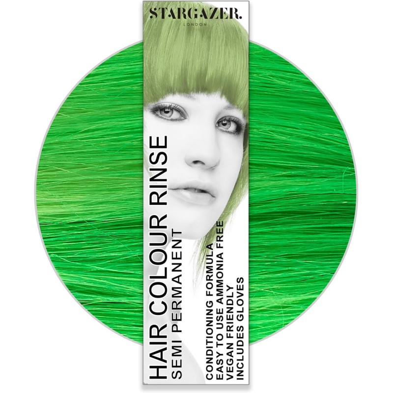 Stargazer Semi Permanent UV Reactive Green Hair Dye