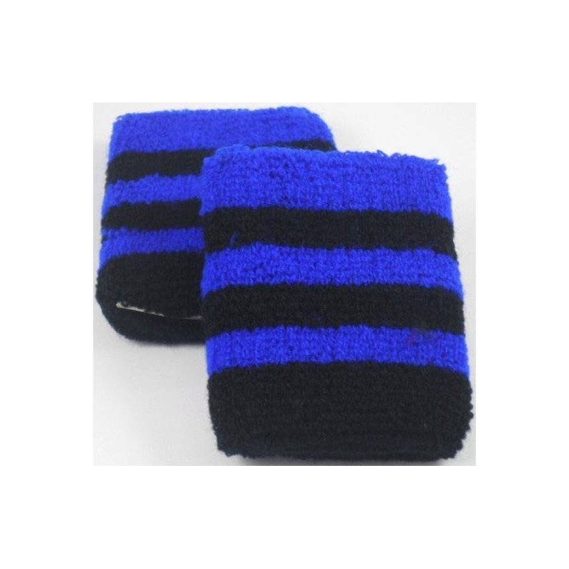 Black and Blue Striped Sweatband / Armbands