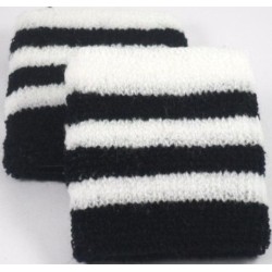 Black and White Striped Sweatband / Armband